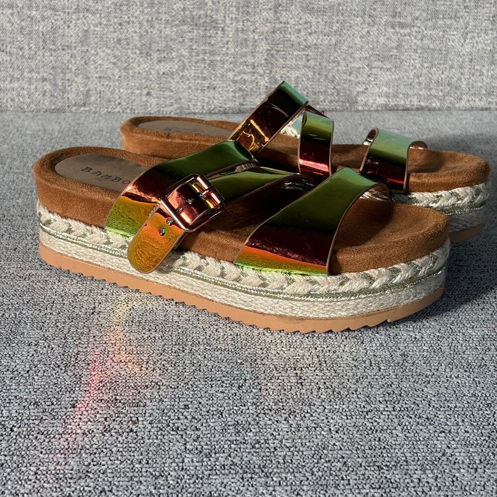 BAMBOO Iridescent Platform Sandals
